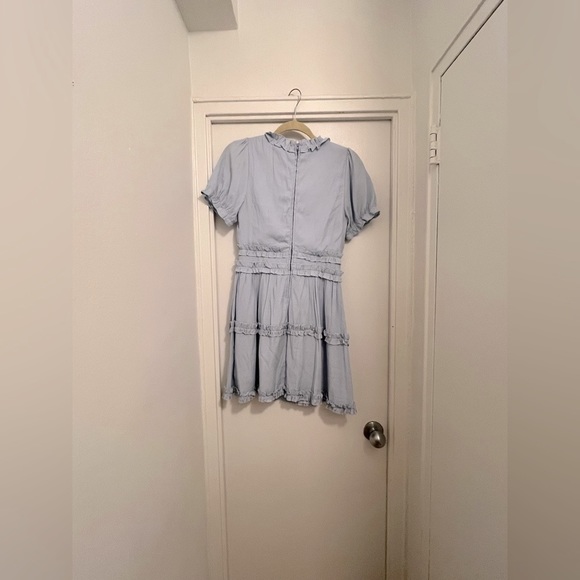 Baby Blue Ruffle Mini Dress - Picture 2 of 3